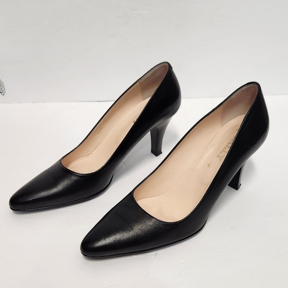 Bally Halma Black Leather Pointy Heels